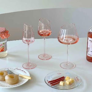 Peach Oblique Wine Glass